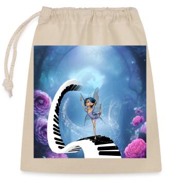 Danser au clair de lune au piano - Sac cadeau en coton avec cordon (25 x 30 cm) - nature - Devant
