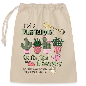 Pflanzenliebe: I'm a Planataholic - Verschließbarer Geschenkbeutel aus Baumwolle (25x30cm) - Natur - Vorne