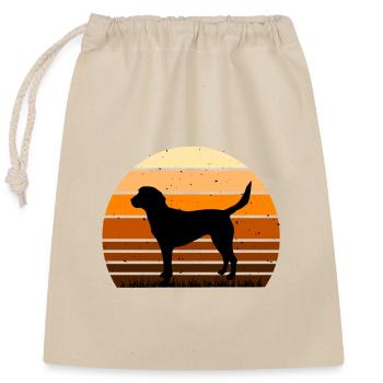 Beagle Harrier Dog Lover Silhouette Vintage Sunset - Sac cadeau en coton avec cordon (25 x 30 cm) - nature - Devant