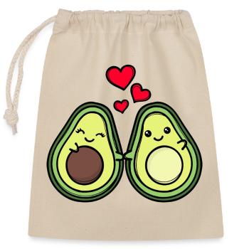 Avocado Herz Schwangerschaft Schwanger Eltern Baby - Verschließbarer Geschenkbeutel aus Baumwolle (25x30cm) - Natur - Vorne