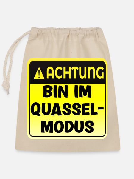 Quasselmodus Eloquenz - Verschließbarer Geschenkbeutel aus Baumwolle (25x30cm) - Natur