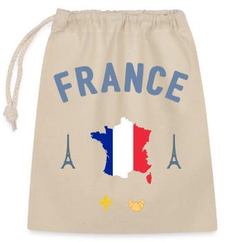 France - Sac cadeau en coton avec cordon (25 x 30 cm) - nature - Devant