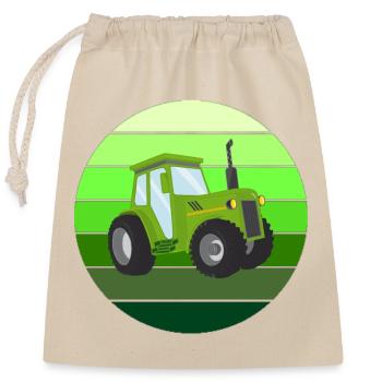 tracteur, fermier, farmer, agriculteur - Sac cadeau en coton avec cordon (25 x 30 cm) - nature - Devant