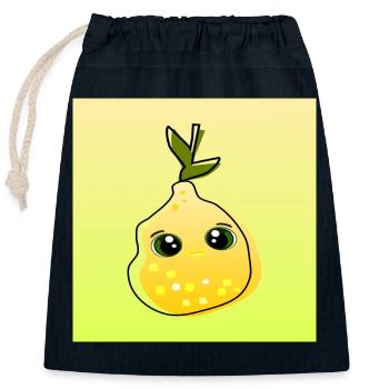 Lemon Lemon Food - Sac cadeau en coton avec cordon (25 x 30 cm) - bleu marine - Devant