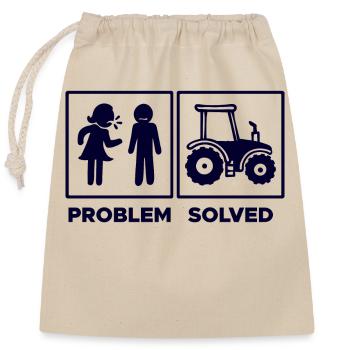 Traktor Statement Landwirt Nutzfahrzeug Biobauer - Verschließbarer Geschenkbeutel aus Baumwolle (25x30cm) - Natur - Vorne