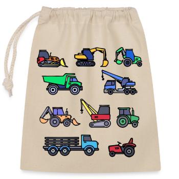Machines agricoles Véhicule à moteur Tracteur Véhicule utilitaire - Sac cadeau en coton avec cordon (25 x 30 cm) - nature - Devant