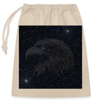 coole vögel mann, weißkopf Seeadler Nachtmuster - Verschließbarer Geschenkbeutel aus Baumwolle (25x30cm) - Natur - Vorne