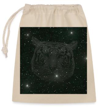 originelle Raubkatzen shirts, weißer bengal Tiger - Verschließbarer Geschenkbeutel aus Baumwolle (25x30cm) - Natur - Vorne