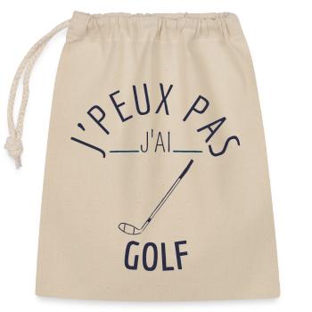 J peux pas j ai golf - Sac cadeau en coton avec cordon (25 x 30 cm) - nature - Devant