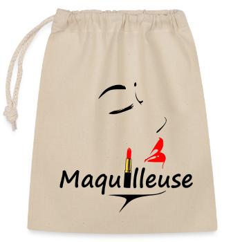 Make-up artist - Closable cotton gift bag (25x30cm) - nature - Front