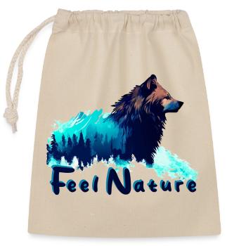 Wolfswald ressent la nature - Sac cadeau en coton avec cordon (25 x 30 cm) - nature - Devant