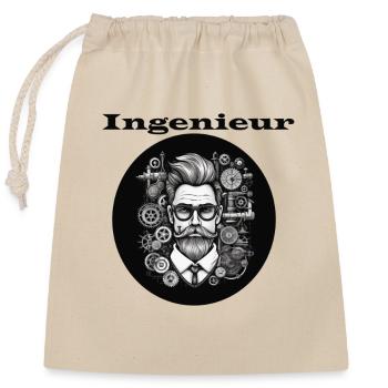 Engineer - Closable cotton gift bag (25x30cm) - nature - Front