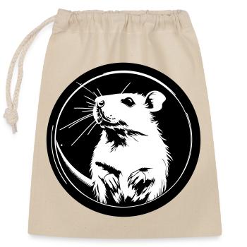 maus - Verschließbarer Geschenkbeutel aus Baumwolle (25x30cm) - Natur - Vorne