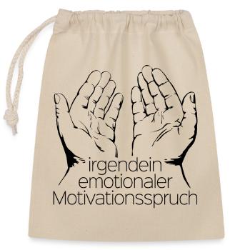 Motivation - Verschließbarer Geschenkbeutel aus Baumwolle (25x30cm) - Natur - Vorne