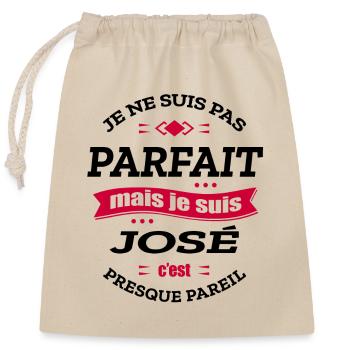 JOSÉ PARFAIT - PRENOM JOSÉ - Sac cadeau en coton avec cordon (25 x 30 cm) - nature - Devant