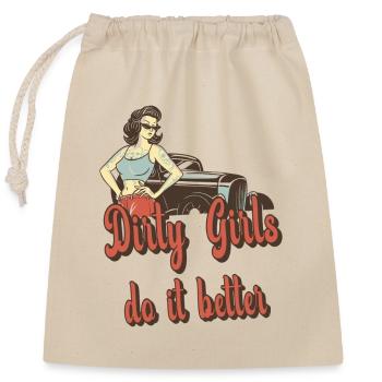 Bad girls do it better - Closable cotton gift bag (25x30cm) - nature - Front