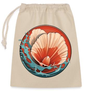 Shell - Closable cotton gift bag (25x30cm) - nature - Front