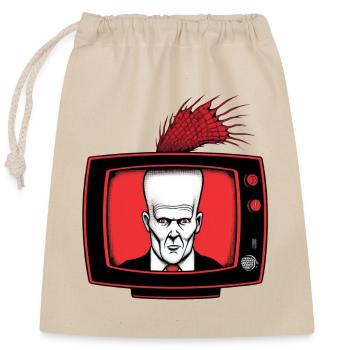 TV 01 - Closable cotton gift bag (25x30cm) - nature - Front