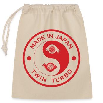 Fabriqué au Japon Twin Turbo Car Auto - Sac cadeau en coton avec cordon (25 x 30 cm) - nature - Devant