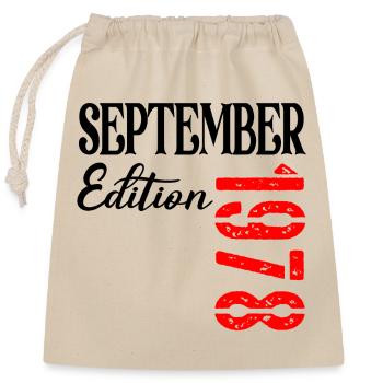 48. GEBURTSTAG - SEPTEMBER 1978 - Verschließbarer Geschenkbeutel aus Baumwolle (25x30cm) - Natur - Vorne