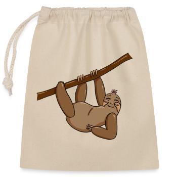 little sloth with bow - join me being lazy - Closable cotton gift bag (25x30cm) - nature - Front