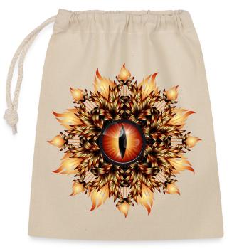 magic eye of a dragon in medallion style - Closable cotton gift bag (25x30cm) - nature - Front