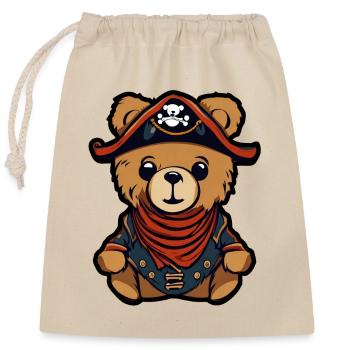 Teddybär / Kuscheltier / Stofftier / Geschenkidee - Verschließbarer Geschenkbeutel aus Baumwolle (25x30cm) - Natur - Vorne