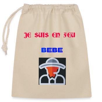 Pompier en feu - Sac cadeau en coton avec cordon (25 x 30 cm) - nature - Devant
