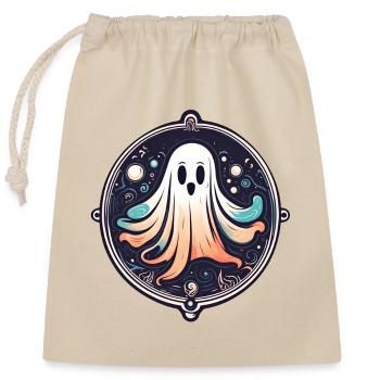Geist / Gespenst / Halloween / Laken / Boo / Spuk - Verschließbarer Geschenkbeutel aus Baumwolle (25x30cm) - Natur - Vorne