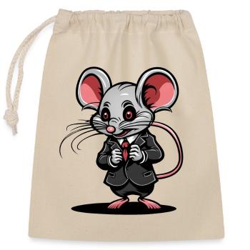 Mouse / Animal / Cute / Pet / Rodent - Closable cotton gift bag (25x30cm) - nature - Front
