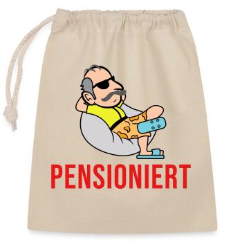 Pensionierung Spruch Senior Ruhestand Pensionär - Verschließbarer Geschenkbeutel aus Baumwolle (25x30cm) - Natur - Vorne