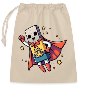 Data Defender - Closable cotton gift bag (25x30cm) - nature - Front