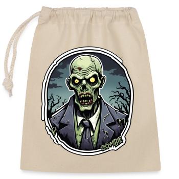 Zombie / Apocalypse / Undead / Horror / Virus / Logo - Closable cotton gift bag (25x30cm) - nature - Front
