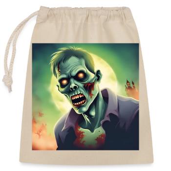Zombie Halloween Edition 2023! Flux d’impression. - Sac cadeau en coton avec cordon (25 x 30 cm) - nature - Devant