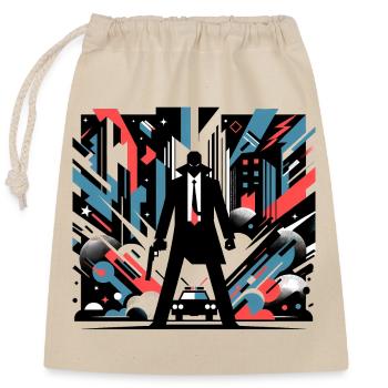 Chaos de la ville - Sac cadeau en coton avec cordon (25 x 30 cm) - nature - Devant