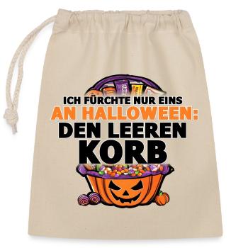 Halloween Print für mehr Süßes - Verschließbarer Geschenkbeutel aus Baumwolle (25x30cm) - Natur - Vorne