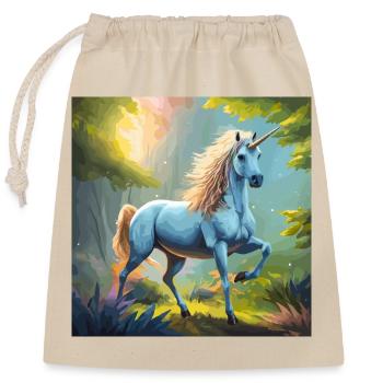 Unicorn in the forest - Closable cotton gift bag (25x30cm) - nature - Front