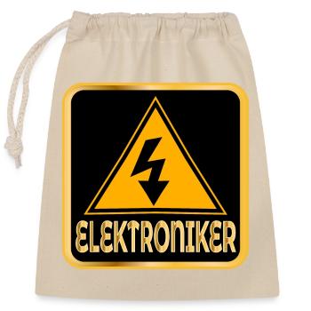 BERUFE ELEKTRONIKER ELEKTROTECHNIK - Verschließbarer Geschenkbeutel aus Baumwolle (25x30cm) - Natur - Vorne