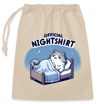 Official Nightshirt - Sleeping Cat - Closable cotton gift bag (25x30cm) - nature - Front