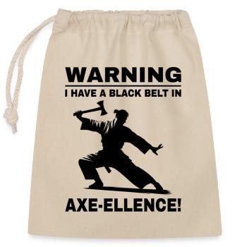 Lancer de hache Ninja Axe Thrower Black Belt Drôle - Sac cadeau en coton avec cordon (25 x 30 cm) - nature - Devant
