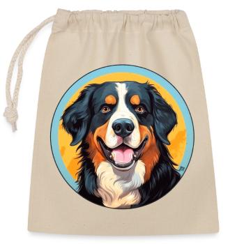 Bouvier bernois Chien tête de chien - Sac cadeau en coton avec cordon (25 x 30 cm) - nature - Devant