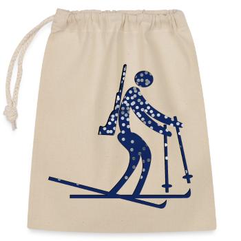 SPORTS D’HIVER BIATHLON Biathlète - Sac cadeau en coton avec cordon (25 x 30 cm) - nature - Devant