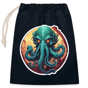Cthulhu / Demon / Fantasie / Horror / tentakelig - Verschließbarer Geschenkbeutel aus Baumwolle (25x30cm) - Navy - Vorne