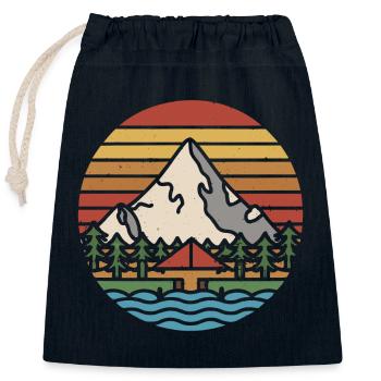 Adventure Awaits - Closable cotton gift bag (25x30cm) - navy - Front