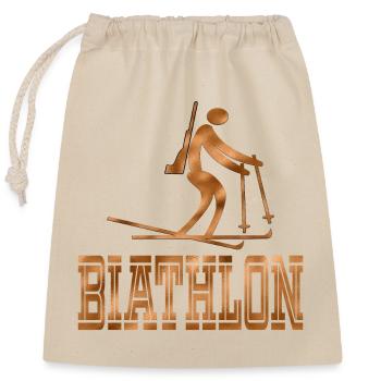 WINTERSPORT BIATHLON BIATHLETIN BIATHLETEN - Verschließbarer Geschenkbeutel aus Baumwolle (25x30cm) - Natur - Vorne