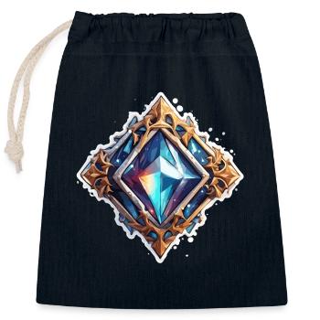Diamant / Kristall / Brillanz / Stein / Edel - Verschließbarer Geschenkbeutel aus Baumwolle (25x30cm) - Navy - Vorne