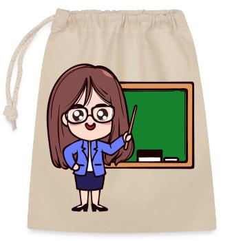 Angestellter Job Lehrer Karriere Beruf Arbeit - Verschließbarer Geschenkbeutel aus Baumwolle (25x30cm) - Natur - Vorne