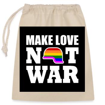 Make love not war - Verschließbarer Geschenkbeutel aus Baumwolle (25x30cm) - Natur - Vorne