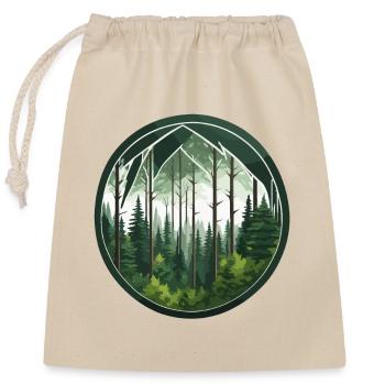 Wald / Wildnis / Natur / Bäume / grün / Idylle - Verschließbarer Geschenkbeutel aus Baumwolle (25x30cm) - Natur - Vorne
