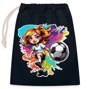 Footballeur / Sport / Terrain de football / Club / FC - Sac cadeau en coton avec cordon (25 x 30 cm) - bleu marine - Devant